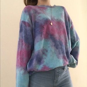 Soft Blue and Purple Hollister Tie Dye Sweatshirt